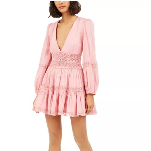 Free People Delightful Clip Dot Mini Dress -  Pink - Size 0 - Picture 1 of 8